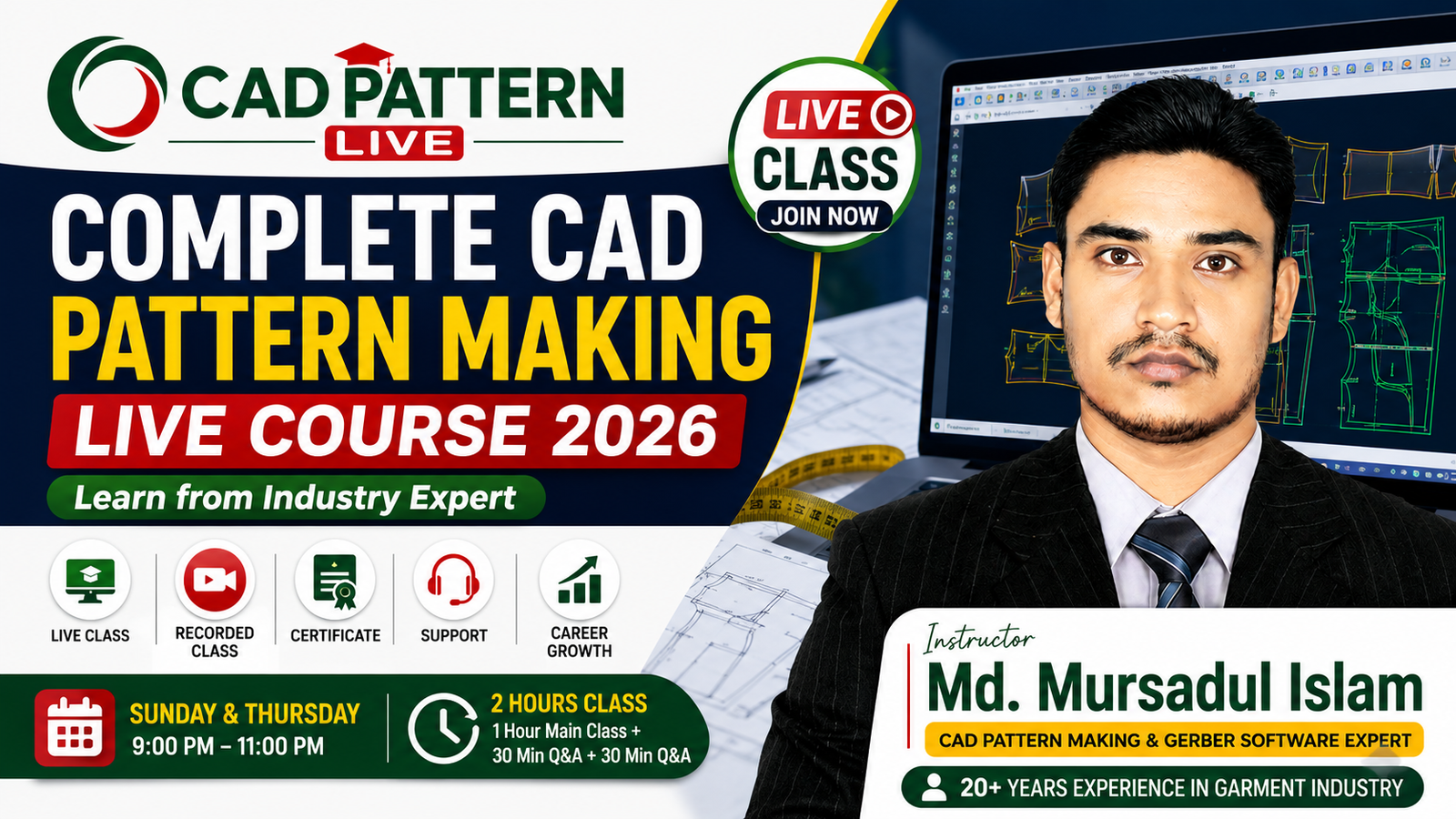 About Md. Mursadul Islam, professional CAD Pattern Making and Gerber AccuMark software trainer