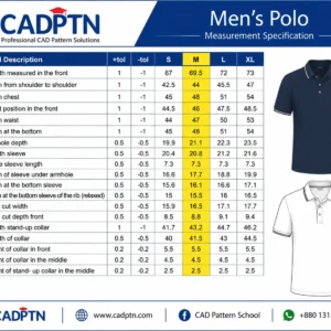 Polo Shirt CAD Pattern | Professional Production Ready Pattern