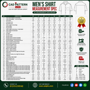 Shirt CAD Pattern | Production Ready Digital Garment Pattern