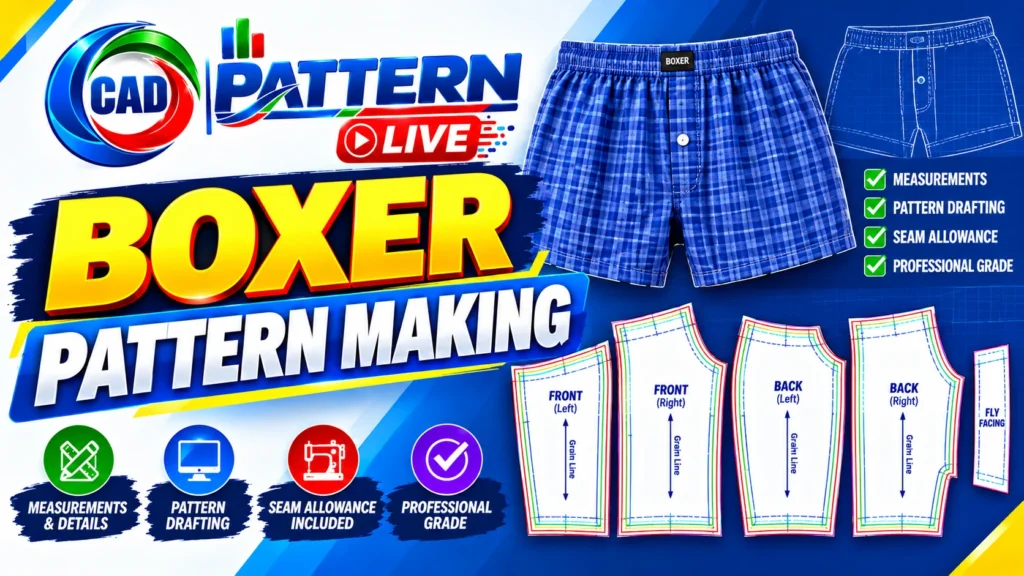 Boxer Pattern Making Course 2026 with Gerber CAD Software
