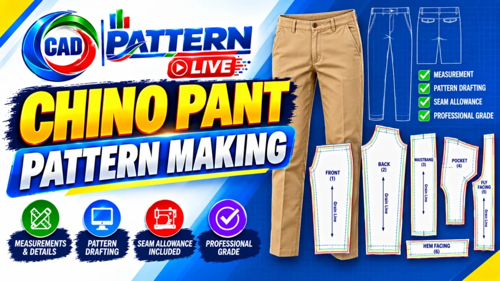 Chino Pant Pattern Making Course 2026 with Gerber CAD Software