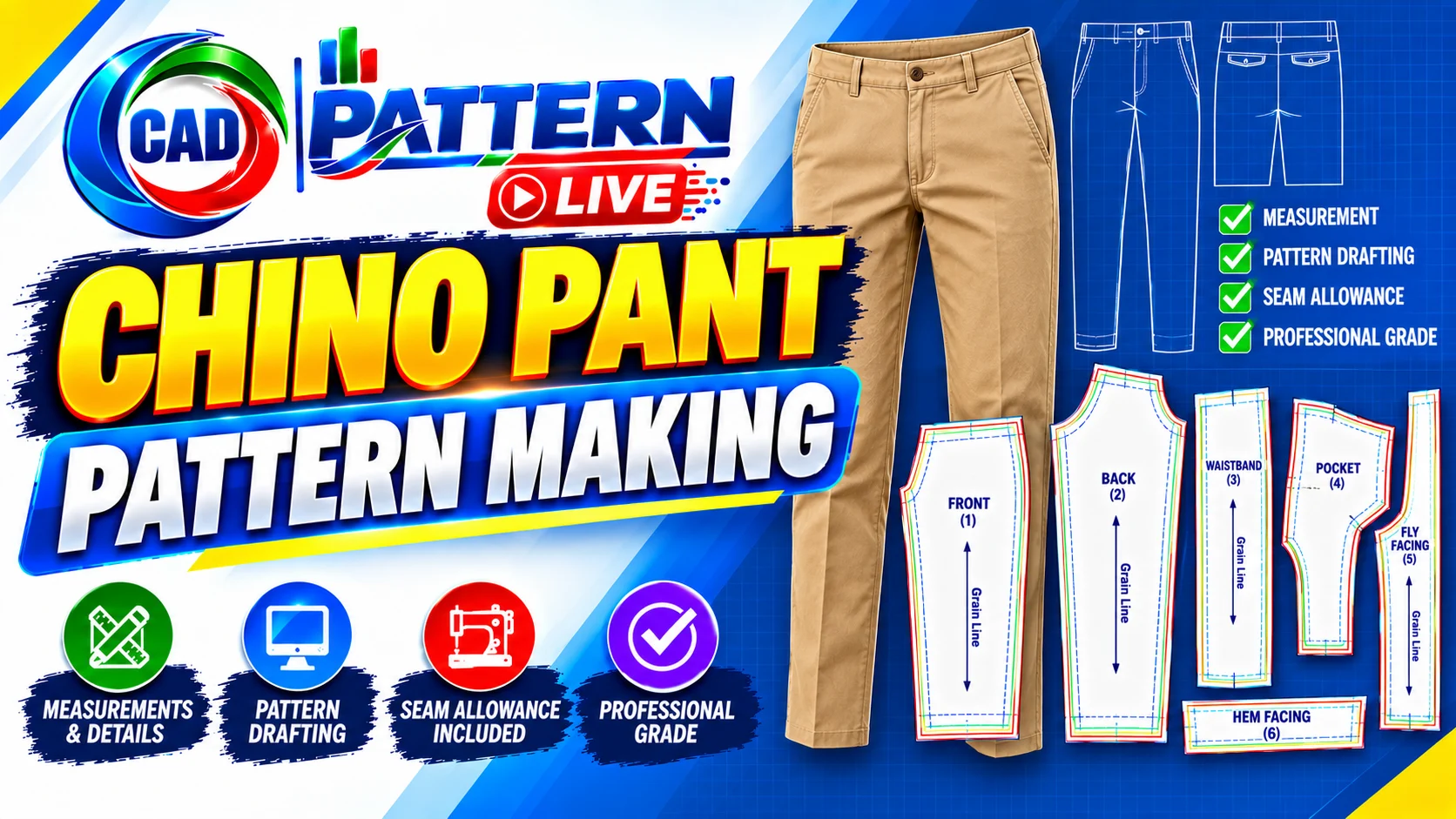 Chino Pant Pattern Making Course 2026 | Gerber CAD Training