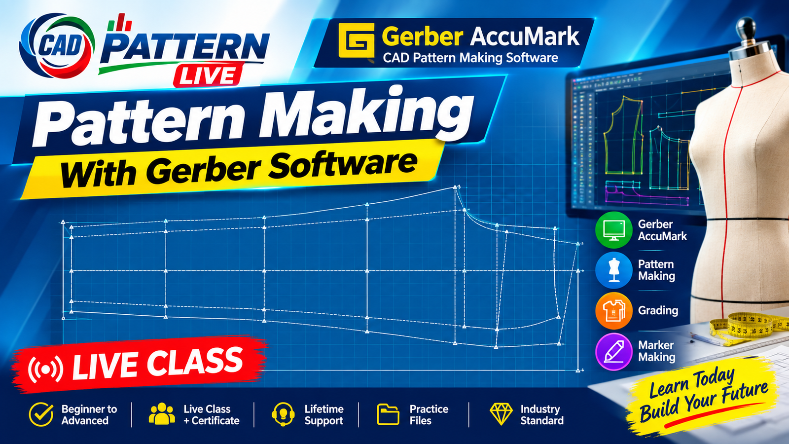 Pattern Making With Gerber Software | CAD Pattern Making Live Class 2026